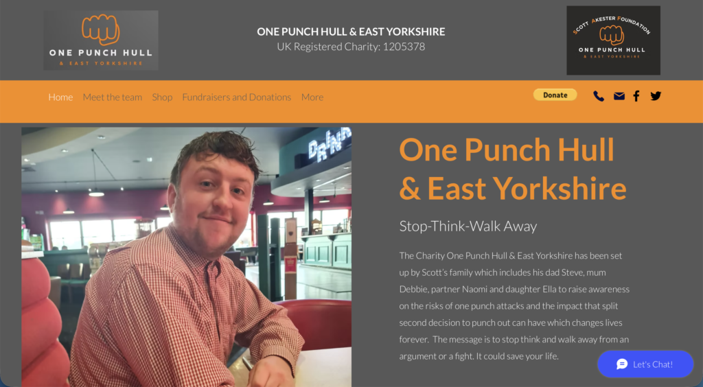 One Punch Hull website screenshot